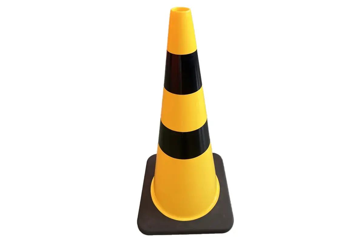 Cono de Seguridad Amarillo Cintas Negras